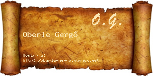 Oberle Gergő névjegykártya